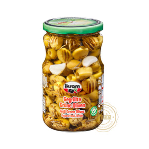 IKRAM GRILLED GREEN OLIVES 660G - Altin Grocery Olive Ikram