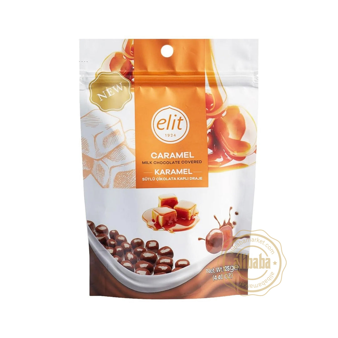 ELIT MILK CHOCOLATE COVERED CARAMEL DRAGE 125GR